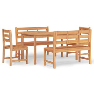 vidaXL Ensemble à manger de jardin 5Pièces Bois de teck massif
