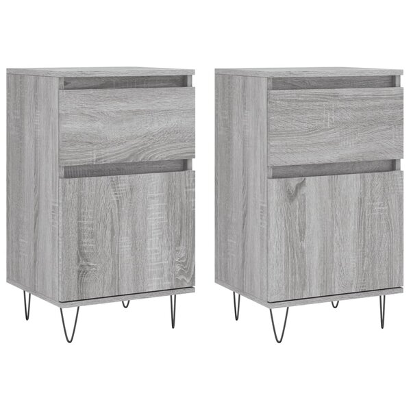 vidaXL Buffets 2 Pièces sonoma gris 40x35x70 cm bois d'ingénierie