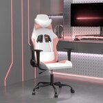 vidaXL Chaise de jeu de massage Blanc et rose Similicuir