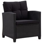 vidaXL Canapés de jardin 6 Pièces avec coussins Résine tressée Noir