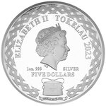 Pièce de monnaie 5 Dollars Tokelau 2023 1 once argent BE – Lapin miroir