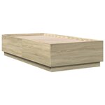 vidaXL Cadre de lit avec lumières LED chêne sonoma 75x190 cm