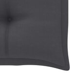 vidaXL Banc de jardin et coussin anthracite 112 cm Bois de teck massif