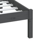 vidaXL Cadre de lit Gris Bois de pin massif 200x200 cm