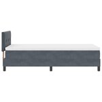 Lit à ressorts avec matelas et éclairage LED Gris foncé 90x190 cm Velours