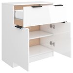 vidaXL Buffet Blanc brillant 60x30x70 cm Bois d'ingénierie