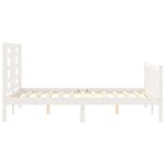 vidaXL Cadre de lit avec tête de lit blanc 140x200 cm bois massif