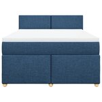 vidaXL Sommier à lattes de lit avec matelas Bleu 160x200 cm Tissu