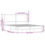 vidaXL Cadre de lit en métal sans matelas chêne fumé 140x190 cm