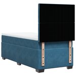 vidaXL Sommier à lattes de lit avec matelas bleu 90x200 cm velours