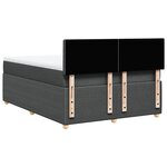vidaXL Sommier à lattes de lit avec matelas Gris foncé 160x200cm Tissu