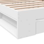 vidaXL Cadre de lit avec tiroir blanc 75x190 cm bois d'ingénierie