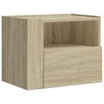 vidaXL Tables de chevet murales 2 Pièces chêne sonoma 45x30x35 cm