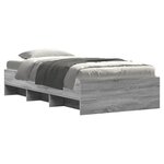 vidaXL Cadre de lit sonoma gris 75x190 cm bois d'ingénierie