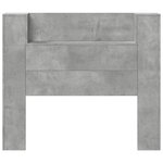 vidaXL Armoire tête de lit avec LED gris béton 120x16 5x103 5 cm