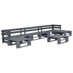 vidaXL Salon de jardin palette 6 Pièces Bois Gris