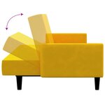vidaXL Canapé-lit 2 places jaune velours