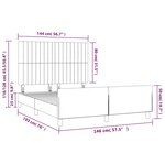 vidaXL Cadre de lit avec tête de lit Gris foncé 140x190 cm Tissu
