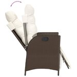 vidaXL Ensemble à manger de jardin 3 Pièces et coussins marron poly rotin
