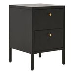 Commode 2 tiroirs acier noir 40 x 40 x 595 cm