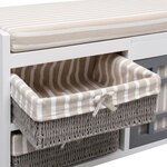 vidaXL Banc d'entrée Blanc 70 x 33 5 x 45 cm Bois de Paulownia