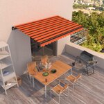 vidaXL Auvent manuel rétractable 400x350 cm Orange et marron
