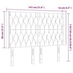 vidaXL Tête de lit à LED Gris clair 147x16x118/128 cm Velours