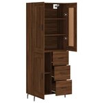 vidaXL Buffet haut Chêne marron 69 5x34x180 cm Bois d'ingénierie