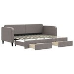 vidaXL Lit de jour avec gigogne et tiroirs taupe 80x200 cm tissu
