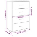 vidaXL Buffet chêne fumé 60x31x84 cm bois d'ingénierie