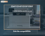 Qualitoner x4 toners cs417 cx 417 cx 517 cs517 (noir + cyan + magenta + jaune) compatible pour lexmark