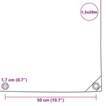 vidaXL Bâche 650 g / m² 1 5 x 20 m Gris