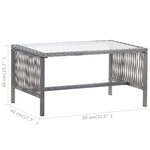 vidaXL Salon de jardin 4 Pièces avec coussin Résine tressée Anthracite