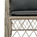 vidaXL Ensemble à manger de jardin et coussins 7 Pièces gris clair rotin