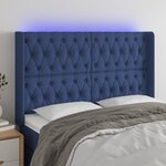 vidaXL Tête de lit à LED Bleu 147x16x118/128 cm Tissu
