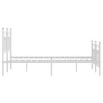 vidaXL Cadre de lit métal avec tête de lit/pied de lit blanc 140x190cm