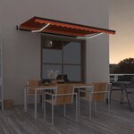 vidaXL Auvent automatique capteur de vent LED 400x350 cm Orange marron