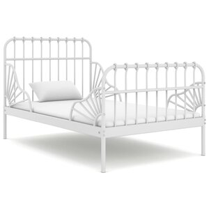 vidaXL Cadre de lit extensible Blanc Métal 80x130/200 cm