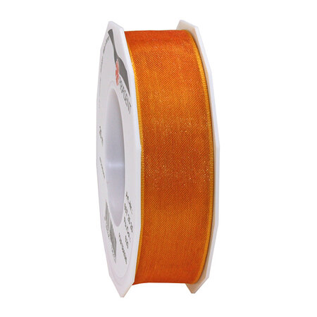 Organza four seasons 25-m-rouleau 25 mm orange brulé laitonné