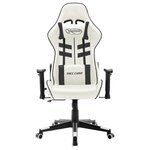 vidaXL Chaise de jeu Blanc et noir Cuir artificiel