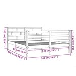 vidaXL Cadre de lit Blanc Bois massif 140x190 cm