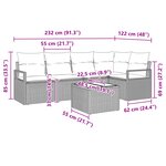 vidaXL Ensemble Canapés Jardin 5 Pièces avec Coussins Poly Rattan Gris