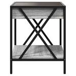 vidaXL Table de chevet avec LED infini sonoma gris 40x40x49 cm