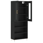 vidaXL Buffet haut Noir 69 5x34x180 cm Bois d'ingénierie
