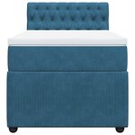 vidaXL Sommier à lattes de lit avec matelas bleu 90x200 cm velours