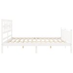 vidaXL Cadre de lit avec tête de lit blanc Super King Size bois massif