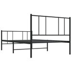 vidaXL Cadre de lit métal avec tête de lit/pied de lit noir 80x200 cm