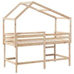 vidaXL Lit superposé avec échelle et toit sans matelas 90x190 cm
