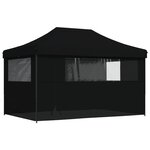 vidaXL Tente de réception pliable escamotable 4 parois latérales noir