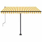 vidaXL Auvent automatique capteur de vent/LED 350x250cm Jaune et blanc